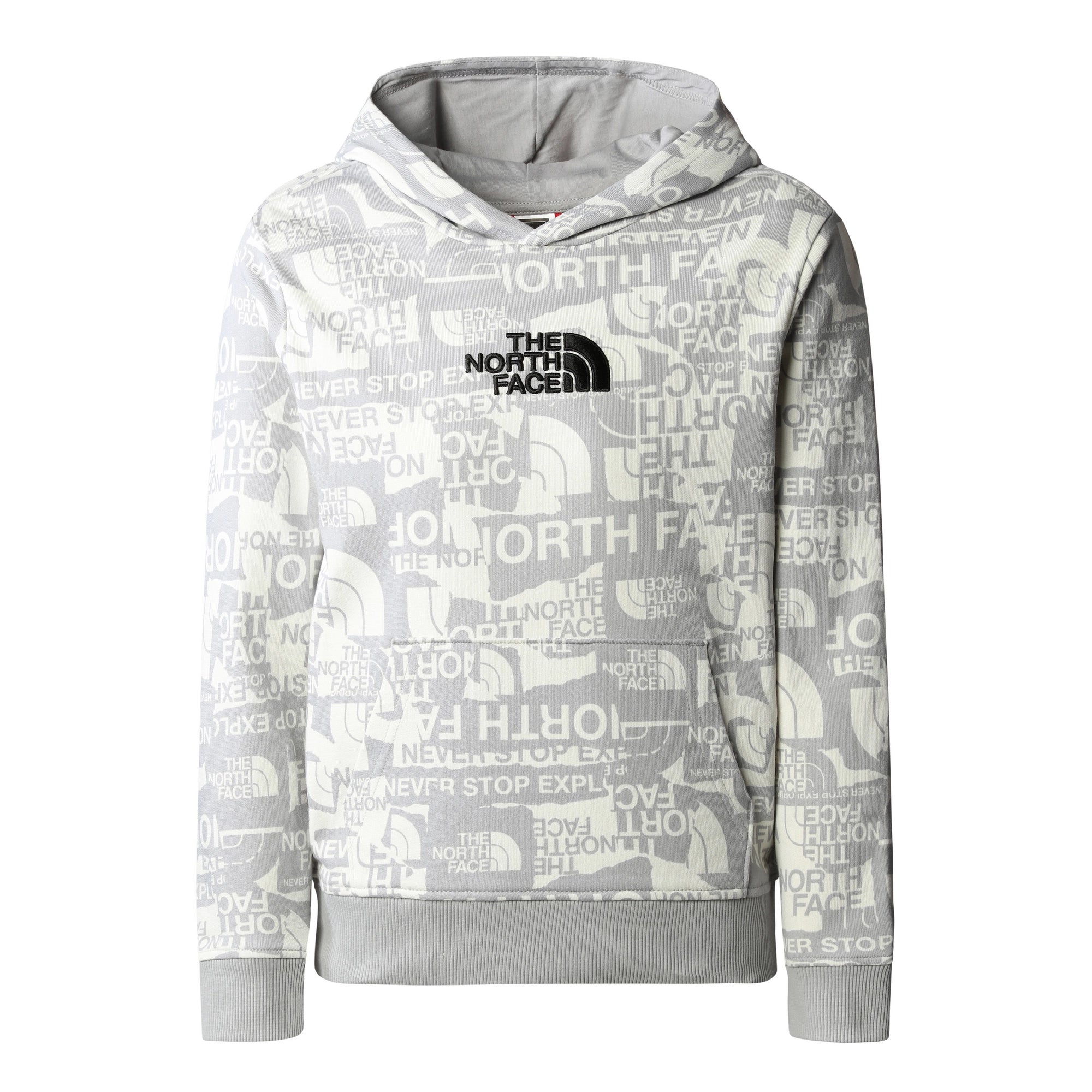 Boys The North Face Drew Peak Light Pullover Hoodie Meld Grey Cotton